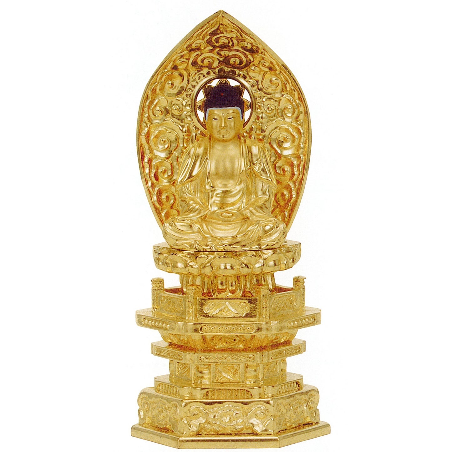 本尊 純金中七 座釈迦 肌粉