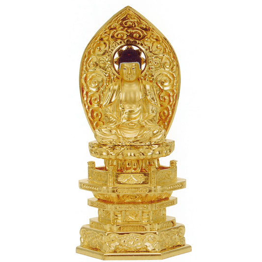 本尊 純金中七 座釈迦 肌粉
