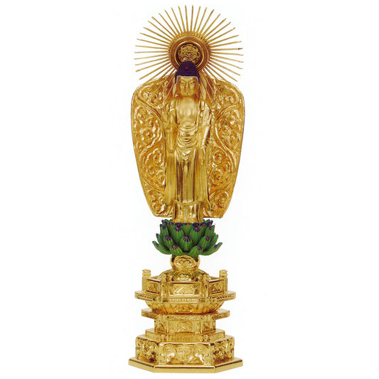 本尊 純金中七 西立弥陀 肌粉