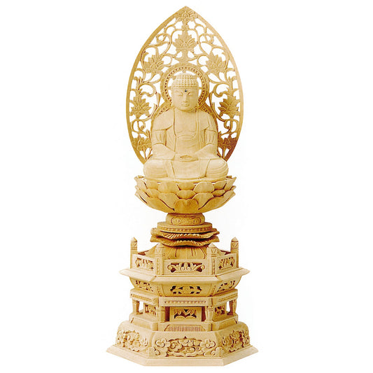 総白木 六角台座 座釈迦