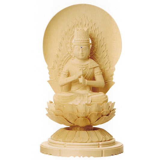 総白木 C型低丸台座 大日如来 円光背