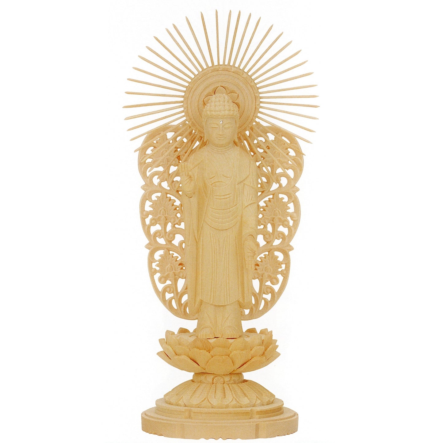 総白木 C型低丸台座 西立弥陀