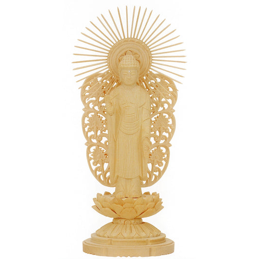 総白木 C型低丸台座 西立弥陀