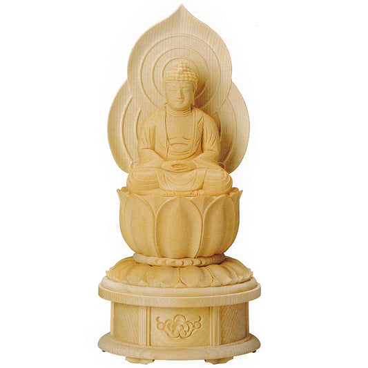 桧木 蓮華台座 座釈迦 増台付