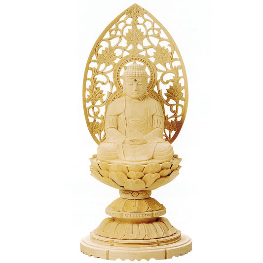 総白木 丸台座 座釈迦