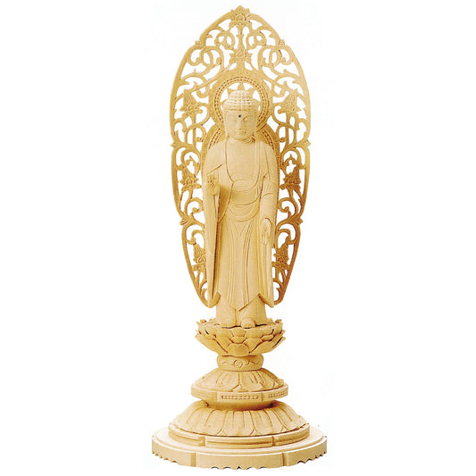 総白木 丸台座 舟立弥陀