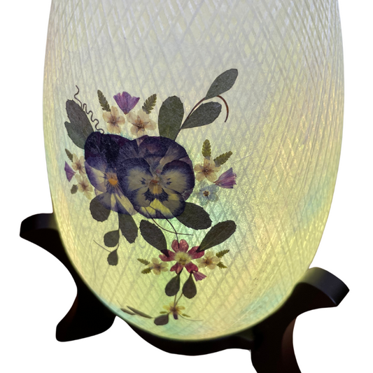 お盆提灯 糸車 押し花