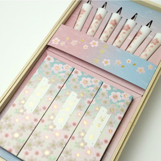 絵蝋燭と線香のセット 桜華の雅 桜の香り