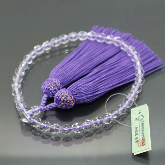 日本製 京念珠 チェコガラス調×藤房