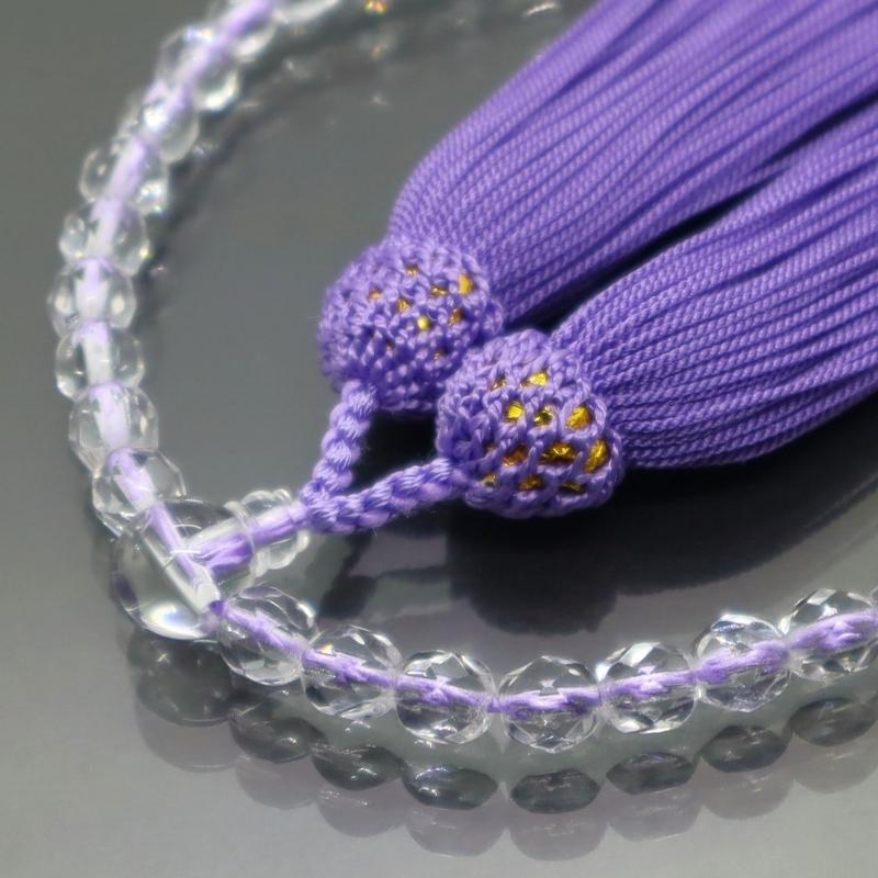 日本製 京念珠 チェコガラス調×藤房