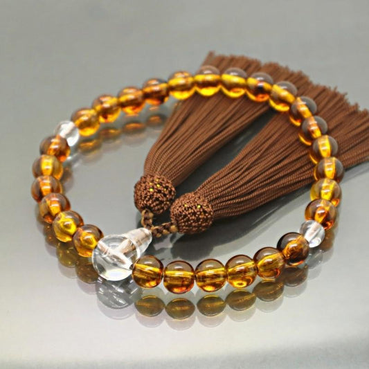 日本製 京念珠 べっ甲調×こげ茶房