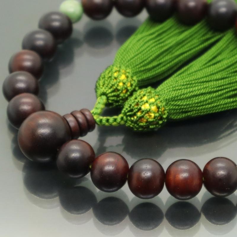 日本製 京念珠 紫檀×濃柳房