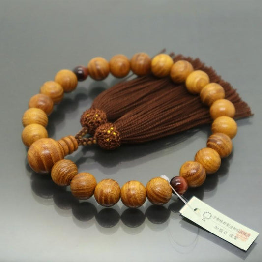日本製 京念珠 欅×こげ茶房