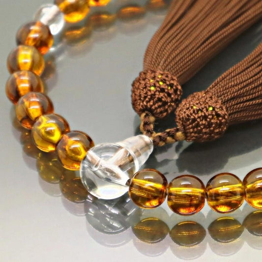 日本製 京念珠 べっ甲調×こげ茶房