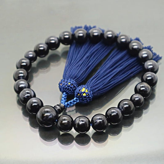 日本製 京念珠 青トラメ調×鉄紺房