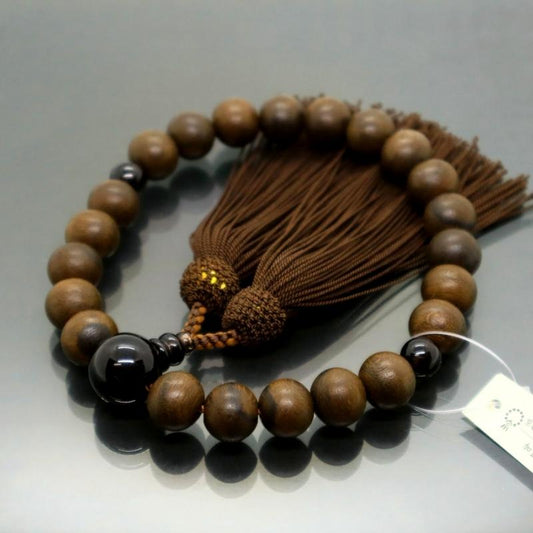 日本製 京念珠 シャム柿×こげ茶房