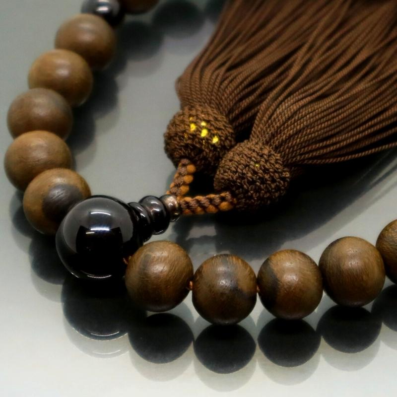 日本製 京念珠 シャム柿×こげ茶房