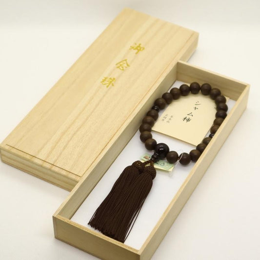 日本製 京念珠 シャム柿×こげ茶房