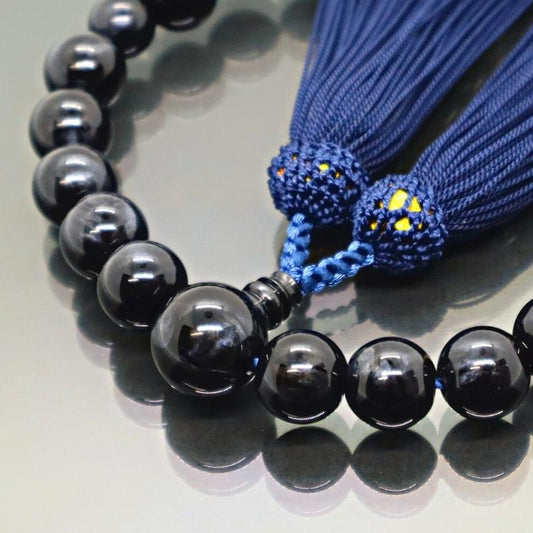 日本製 京念珠 青トラメ調×鉄紺房