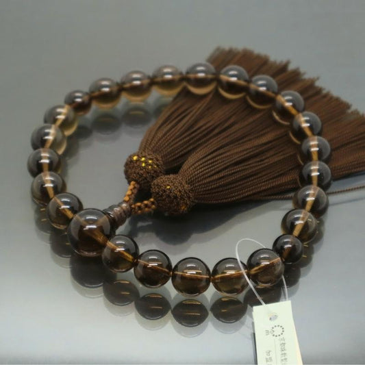 日本製 京念珠 茶水晶×煙茶房