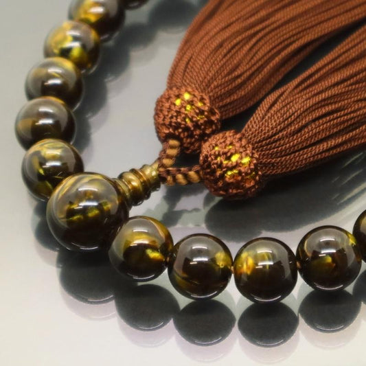 日本製 京念珠 トラメ調×こげ茶房