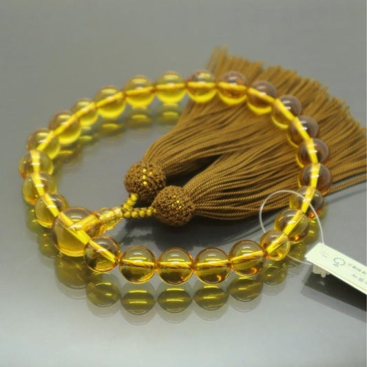 日本製 京念珠 黄水晶×濃利休房