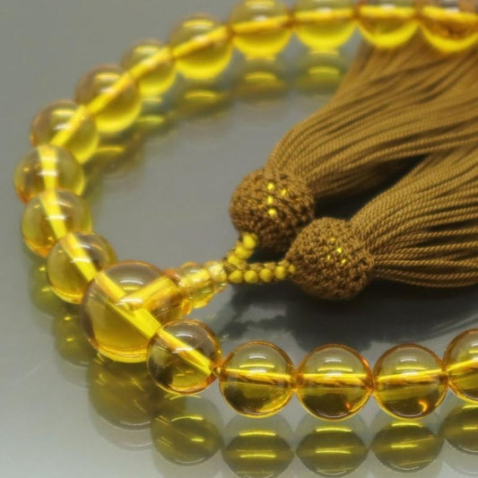 日本製 京念珠 黄水晶×濃利休房