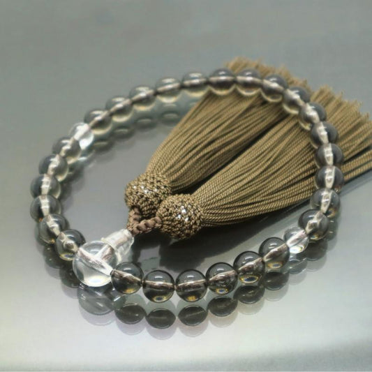 日本製 京念珠 茶水晶調×ねず茶房