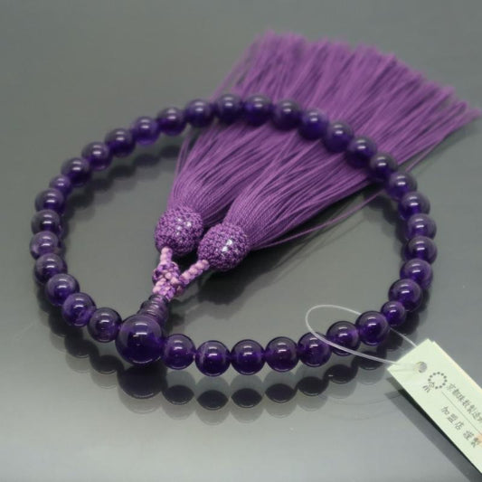 日本製 京念珠 紫水晶×似紫房