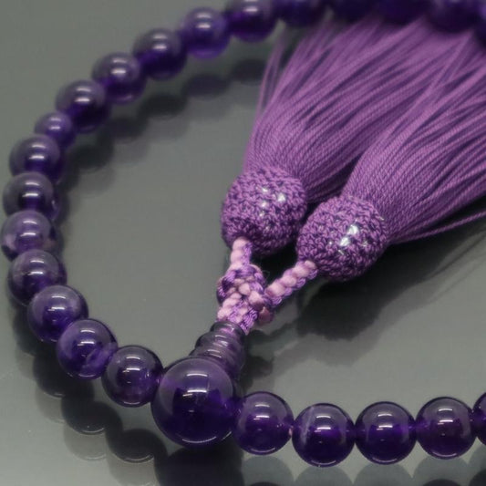 日本製 京念珠 紫水晶×似紫房