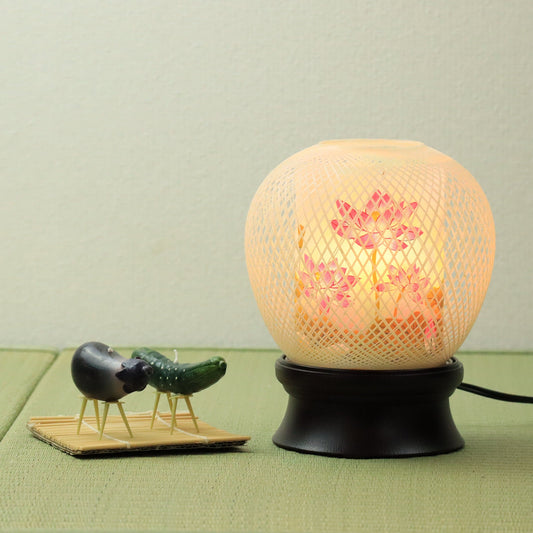 灯籠_花まゆ 1号(蓮華) 回転付 ステンドグラス調