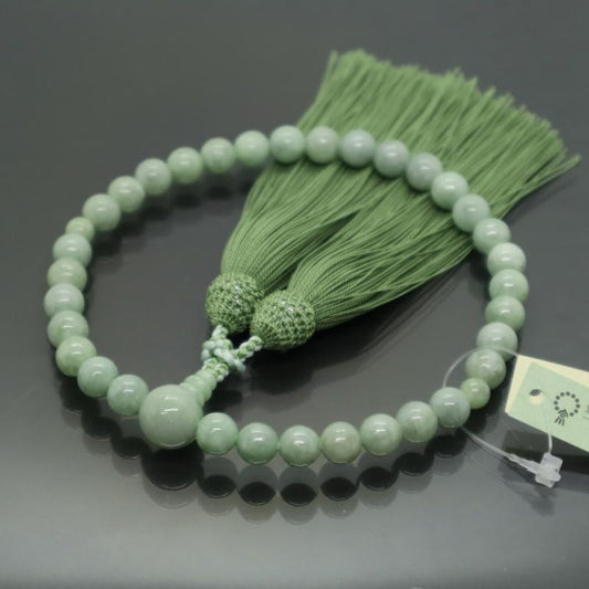 日本製 京念珠 ビルマ翡翠×若竹房