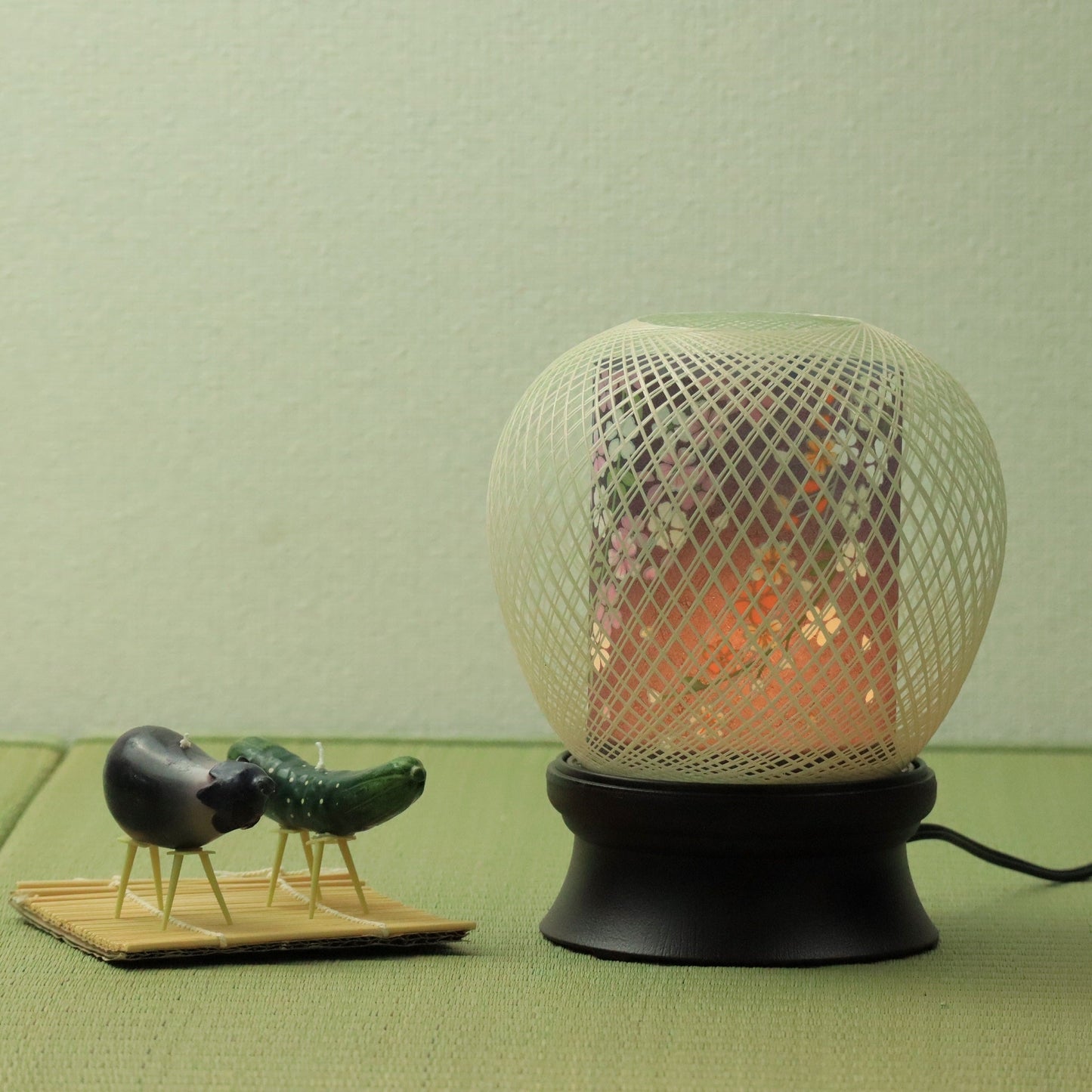お盆提灯【 灯籠 】花まゆ 2号(桜) 白色LED