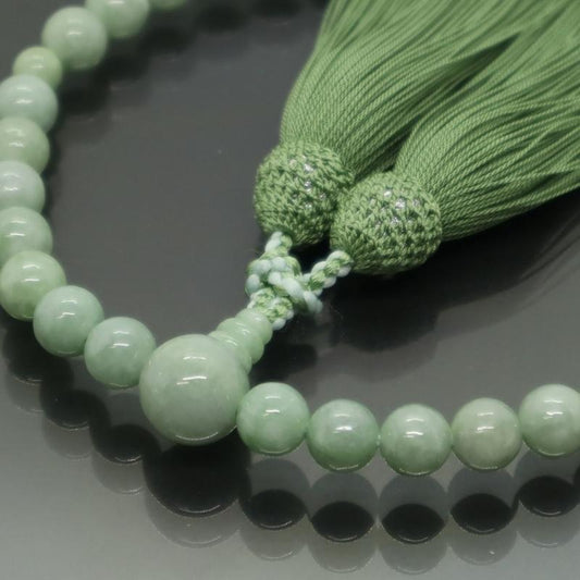 日本製 京念珠 ビルマ翡翠×若竹房