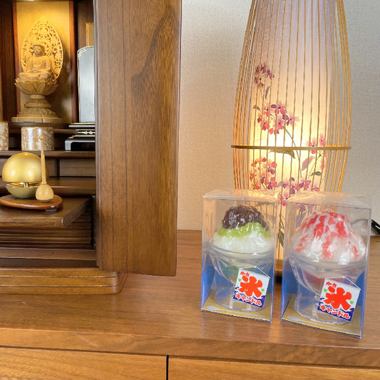 かき氷 キャンドル ( イチゴ・宇治金時 ) - Shaved Ice Candle -