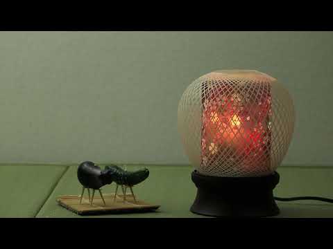 【 灯籠 】花まゆ 2号(桜) 回転付 ステンドグラス調